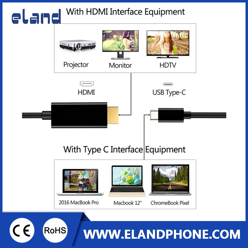 USB 3.1 Type C to HDMI 4k Cable for The 2016 MacBook PRO/2015 MacBook/Chromebook etc