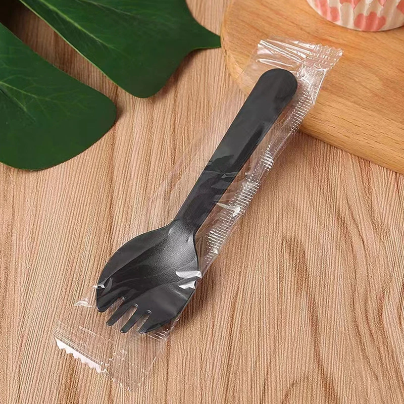 Disposable Plastic Cutlery Plastic Cake Spork Spoon Fruit Spork Spoon Thickened