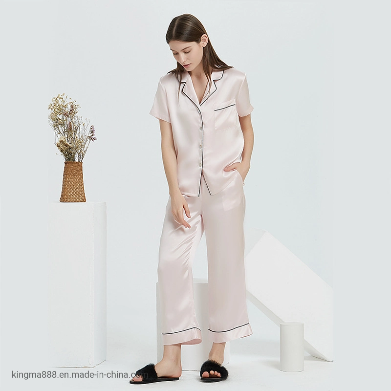 Sleepwear Silk Women Amazon Hot Selling Custom Tags Label Pajama Sets