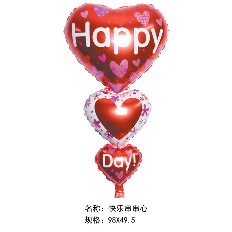 Aluminum Film Balloons Love Heart Valentine&prime; S Day for Wedding Decoration