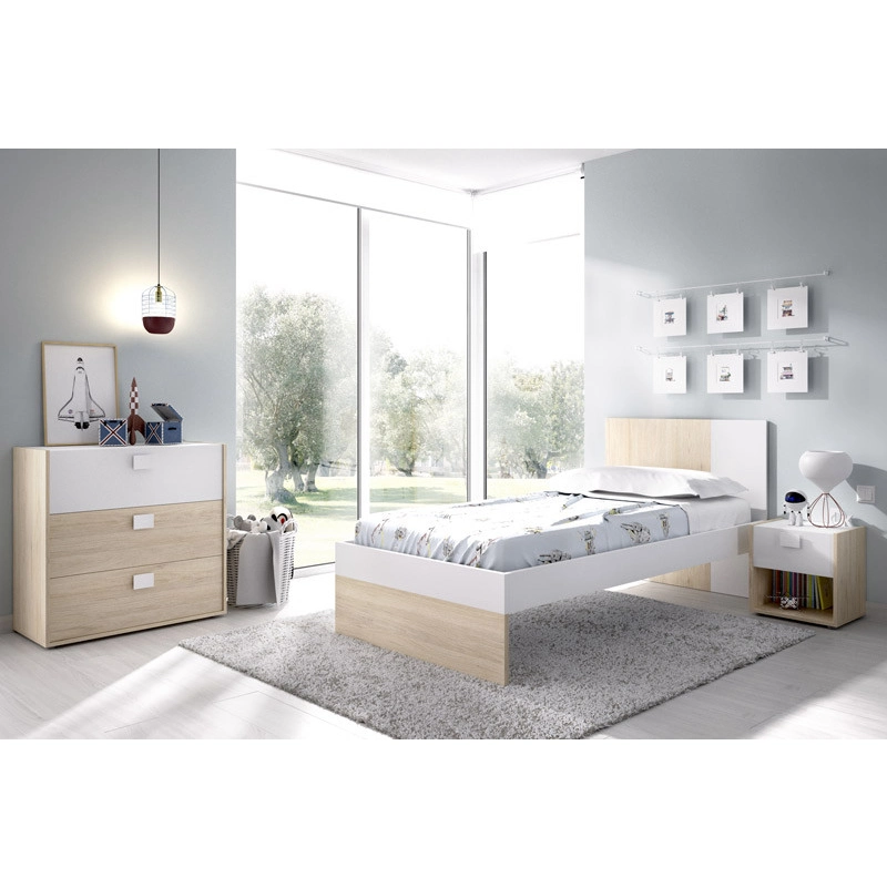 Nova Stitching Color 3 Piece Kids Bedroom Furniture Wardrobe Dresser Set