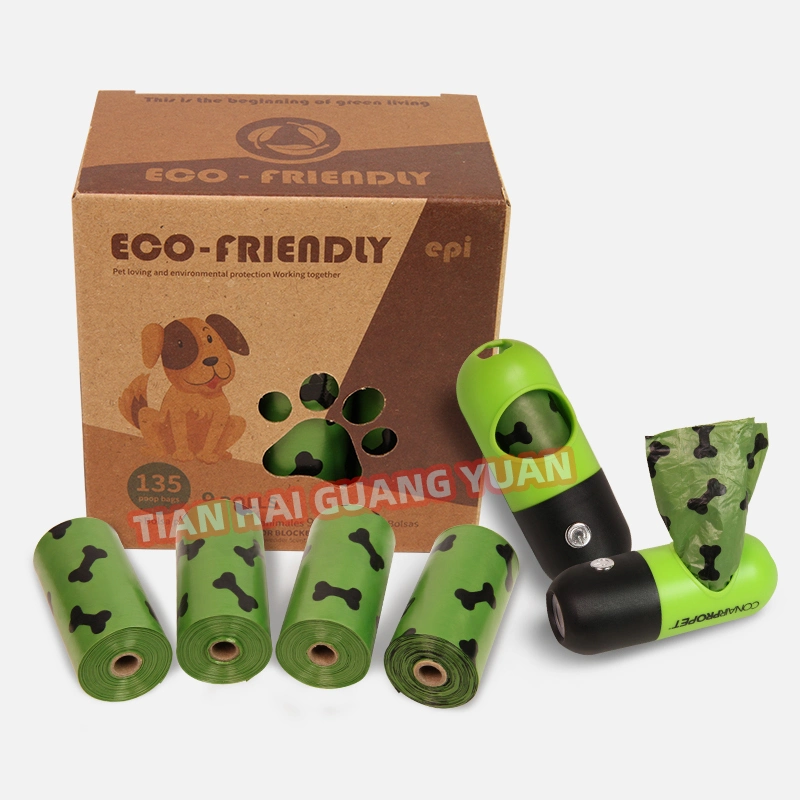 Customized 100% Biodegradable Small Pet Doggy Cats Poop Garbage Bag Desktop Car Office Disposable Waste Plastic Bag