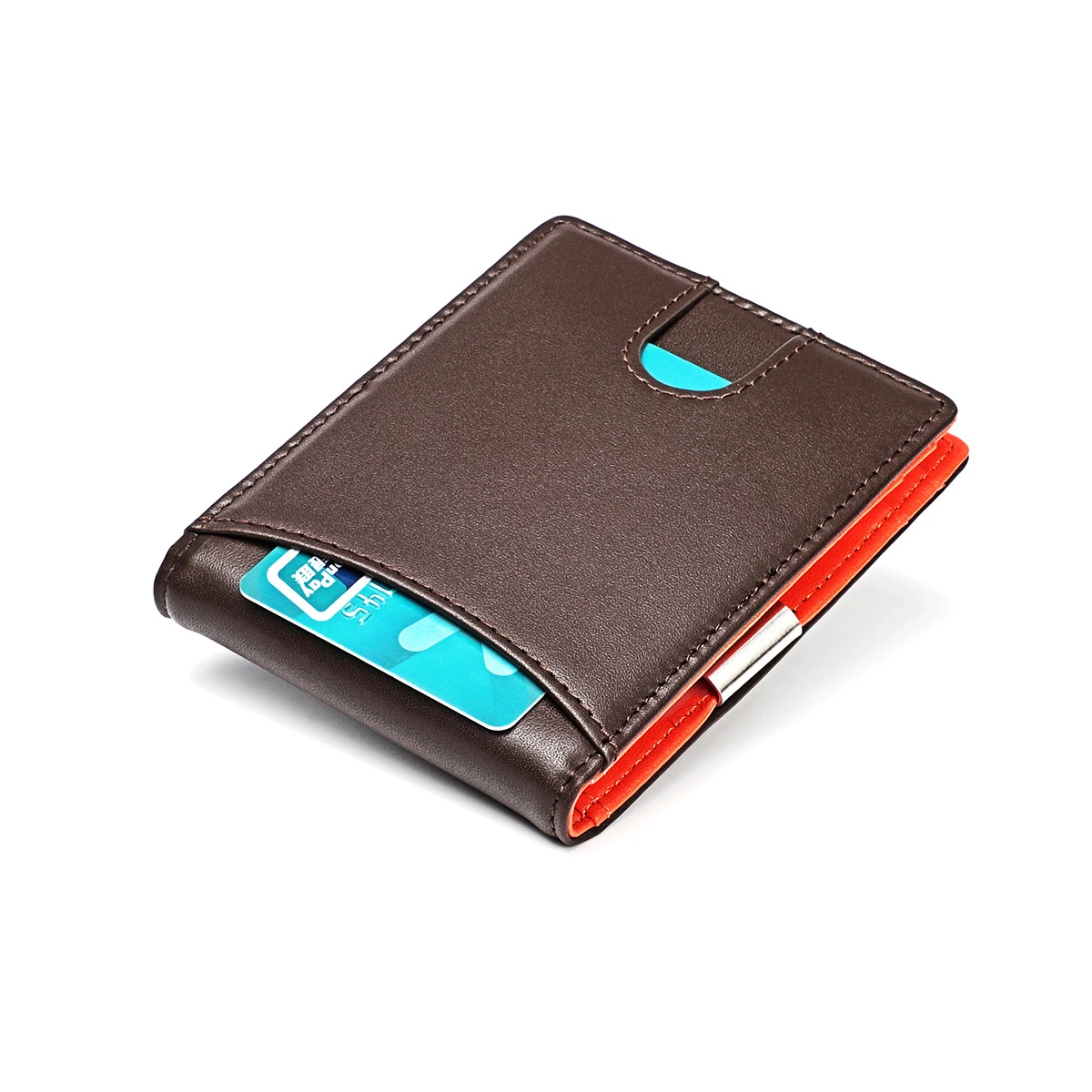 Minimalist Ultra Thin Metal Wallet Card Holder RFID Blocking, Aluminum, Carbon Fiber Wallet Money Clip