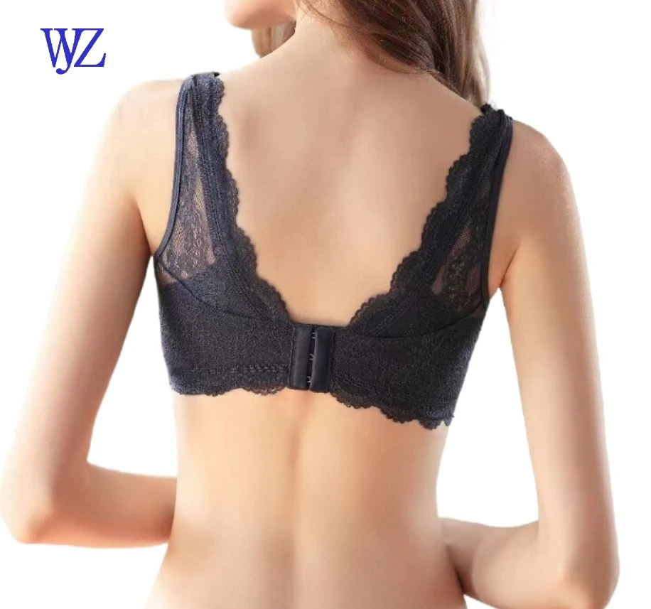 Basic Style Moulded Confortable Sexy Lace Ladies&prime; Bralette Breathable Lingerie with Plus Size