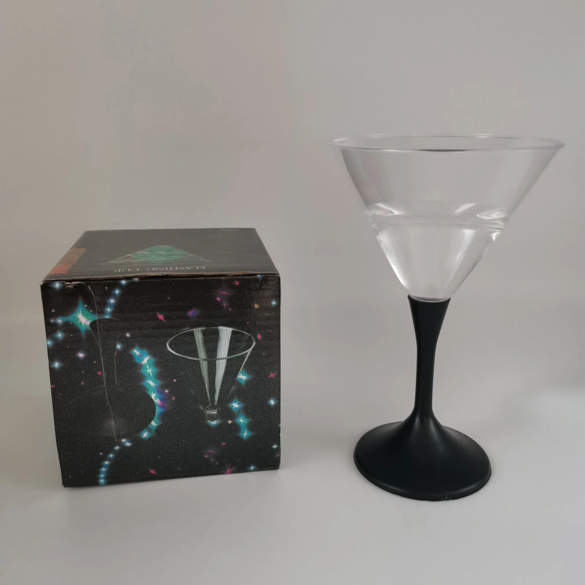 Vidro de Champagne Bar de Vinho de plástico do Sensor de água intermitente da luz de LED Cup Copa brilhante a cores