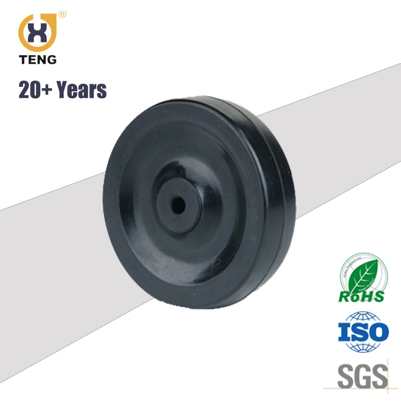 Cheap Black Rubber Wheel with Plastic/Steel Rim