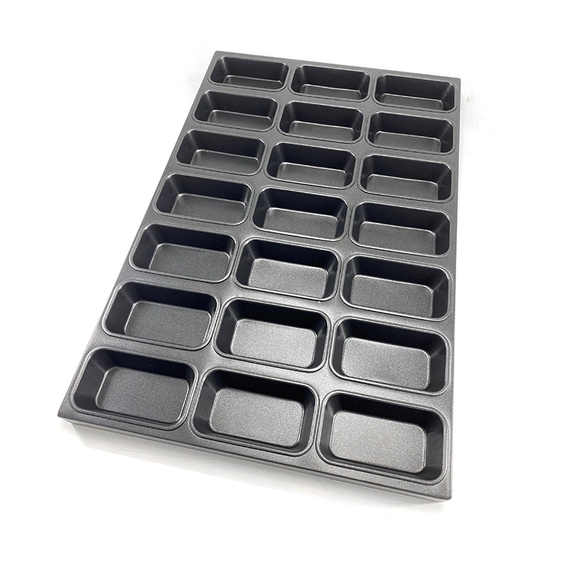 ODM&OEM Industrial Alusteel Non Stick 21-Mold Rectangular Muffin Cupcake Mini Loaf Bread Baking Pan