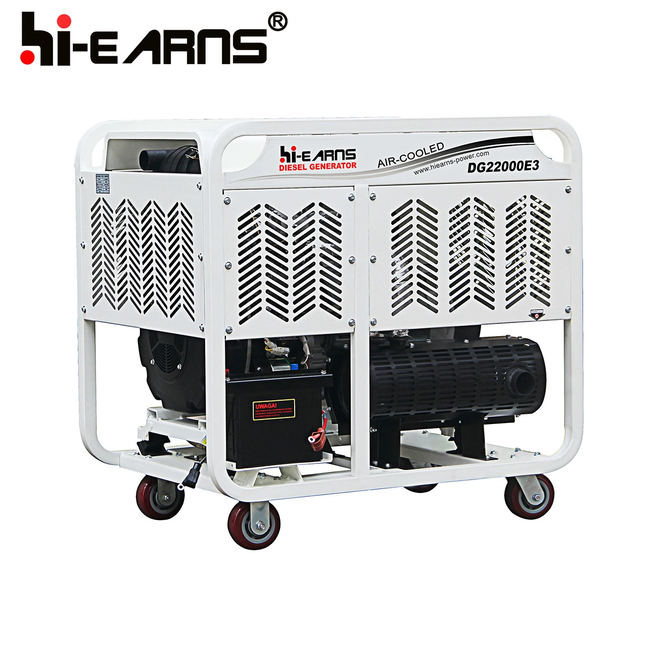 16kw Motor Diesel de tipo abierto ruedas y asa de apoyabrazos tipo portátil 20kVA Air-Cooled generador con 18kw a 50Hz