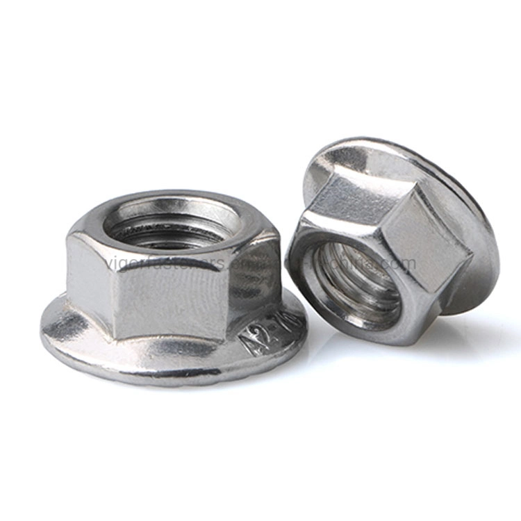 Auto Parts Stainless Steel/Carbon Steel Hex Flange Nuts for Motorcycle Accessories