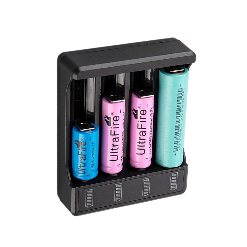 Multifunctional Four-Slot 3.7V Lithium Ion Battery Charger