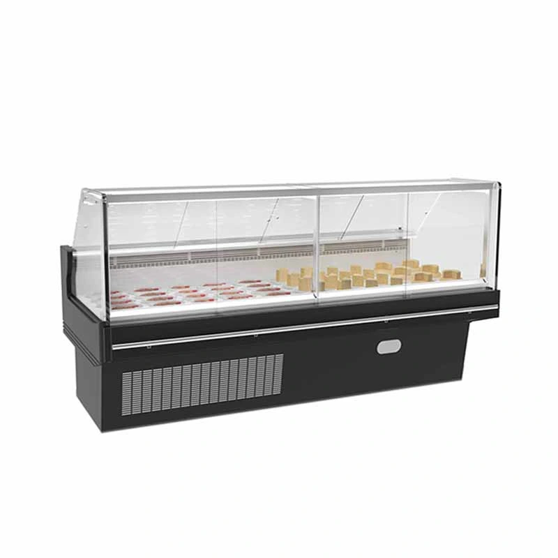 Butchery Shop Glass Door Service Counter Deli Meat Show Case Refrigerator