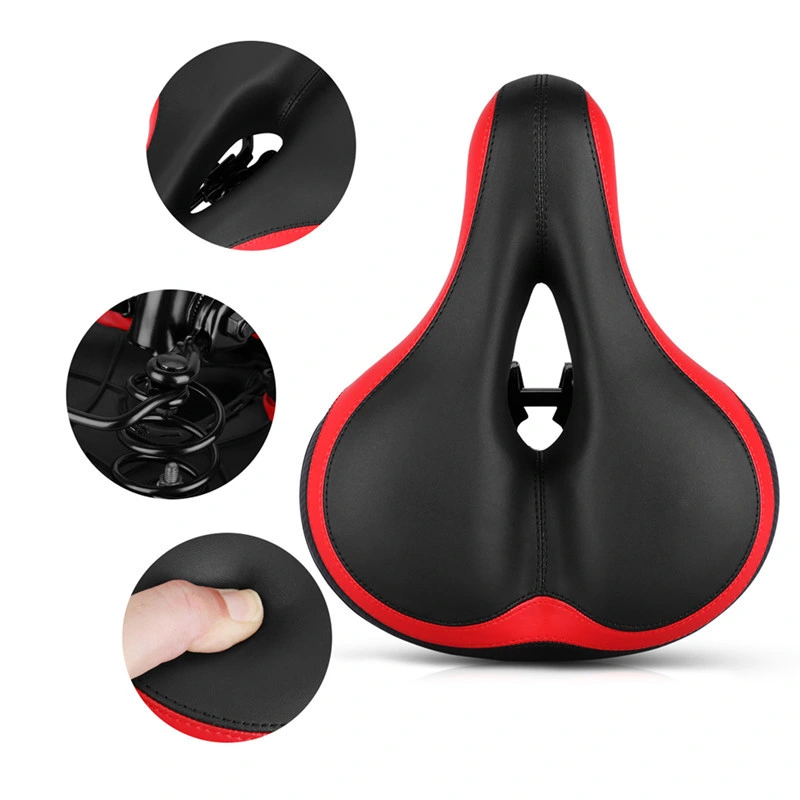 Mountain Cycling Bike Accessories Oversize Thickened Comfortable Leather Bicycle Big Bum Spring Saddle Seat Cushion