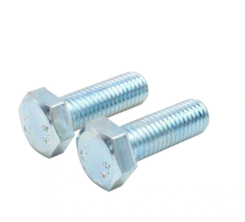 Carbon Steel DIN933 Grade 4.8 5.8 M10 M16 HDG Electric Power Fitting Hex Bolt with Two Washers and Full Thread Made in China