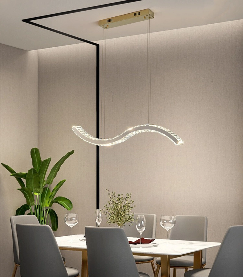 Nordic Lighting Luxury LED Crystal Restaurant Pendant Light Living Room ضوء تزييني