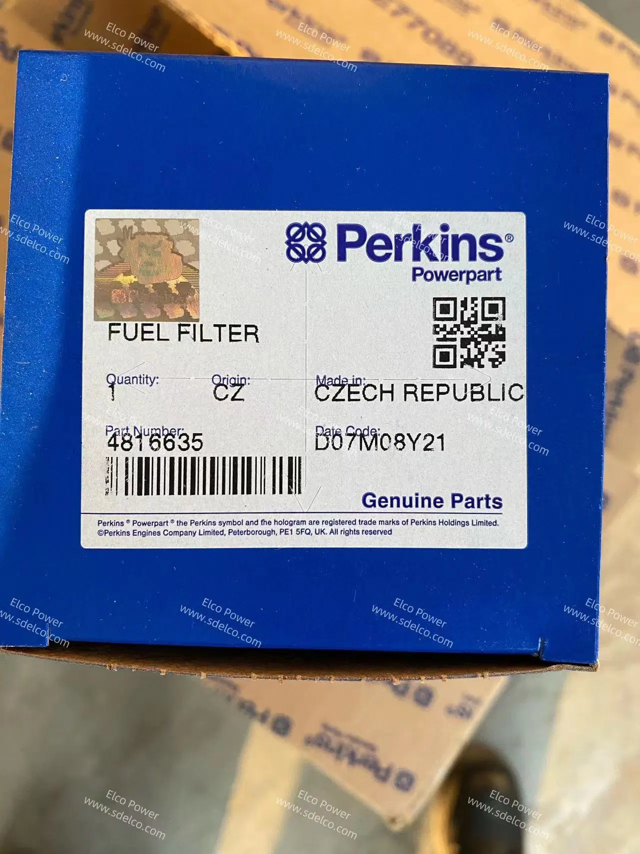 Filtre à carburant d'origine Perkins, moteur 4816635, série 1103