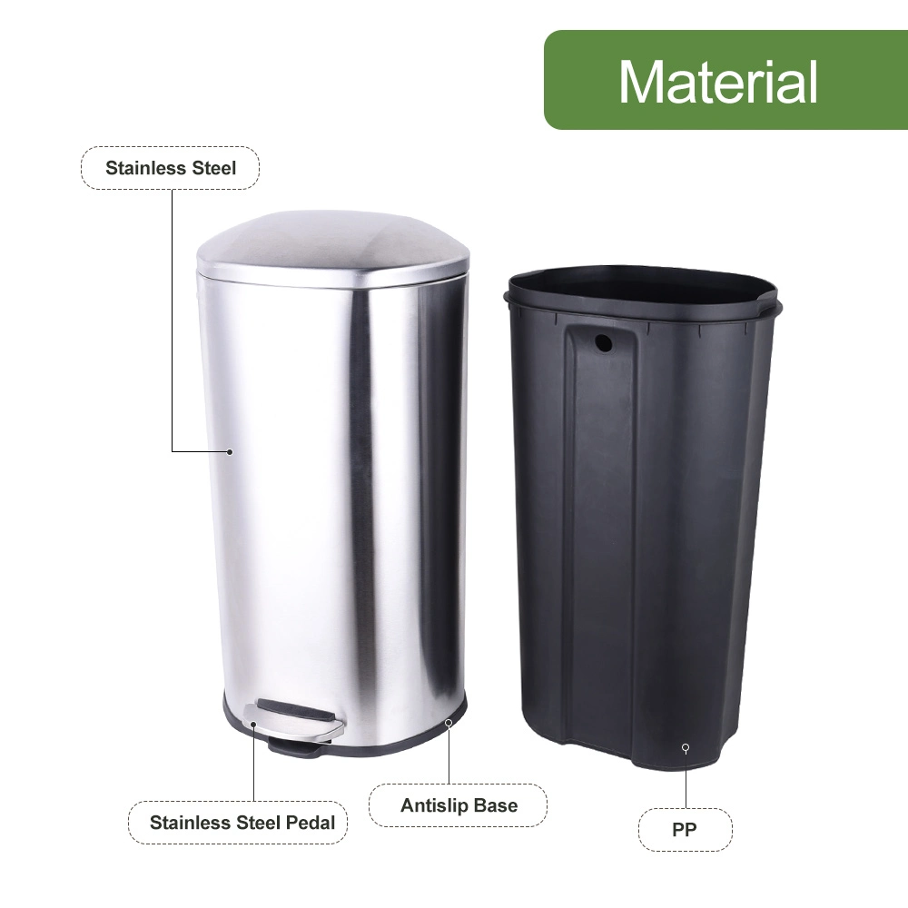 5L Apple Shape Stainless steel Pedal Trash Can