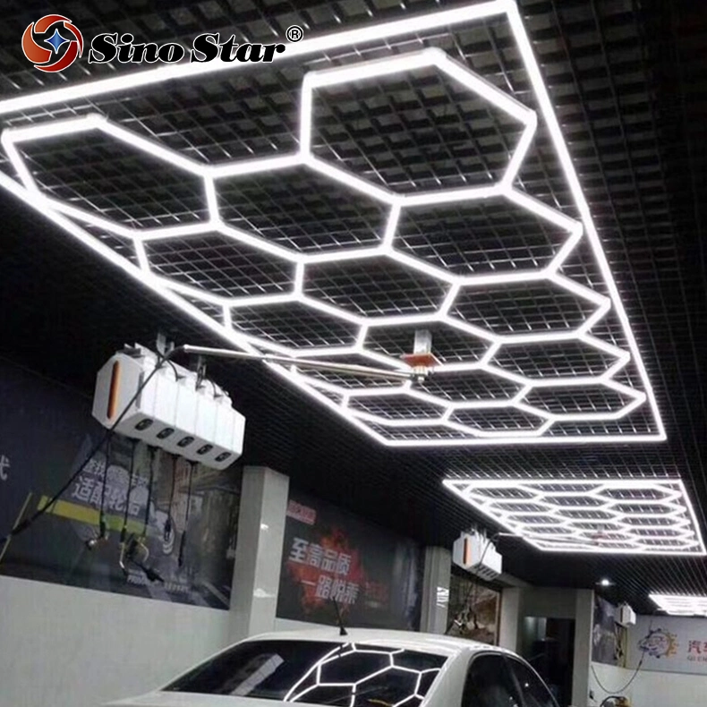 New Design Hexagonal Garage Lights Customized Hexagrid LED Lighting for Car Workshop and Office