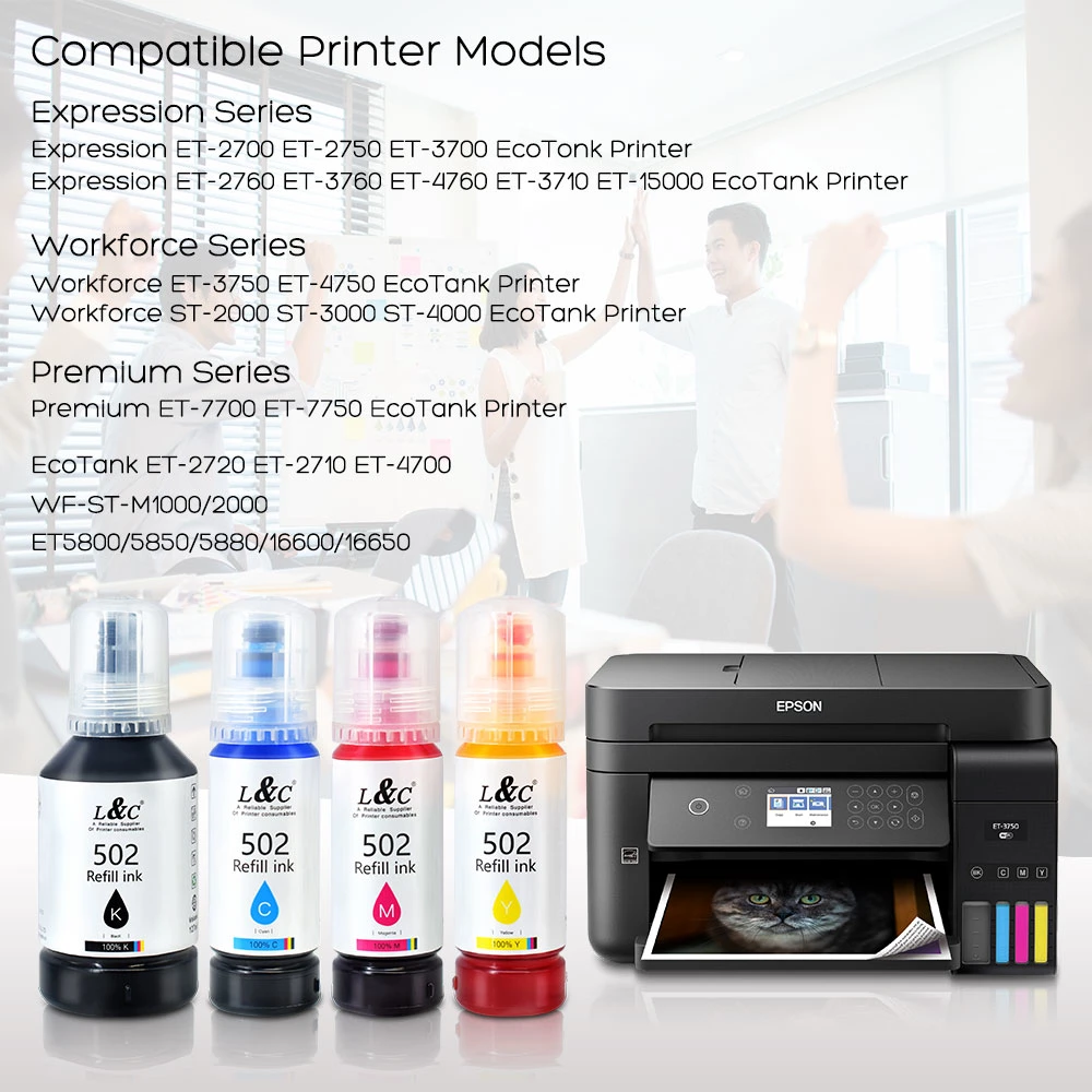 L&amp;C Hot Selling-Tintenpatrone Epson 502 BK für Epson Et2700/2750/3700/3750/4750 Printer