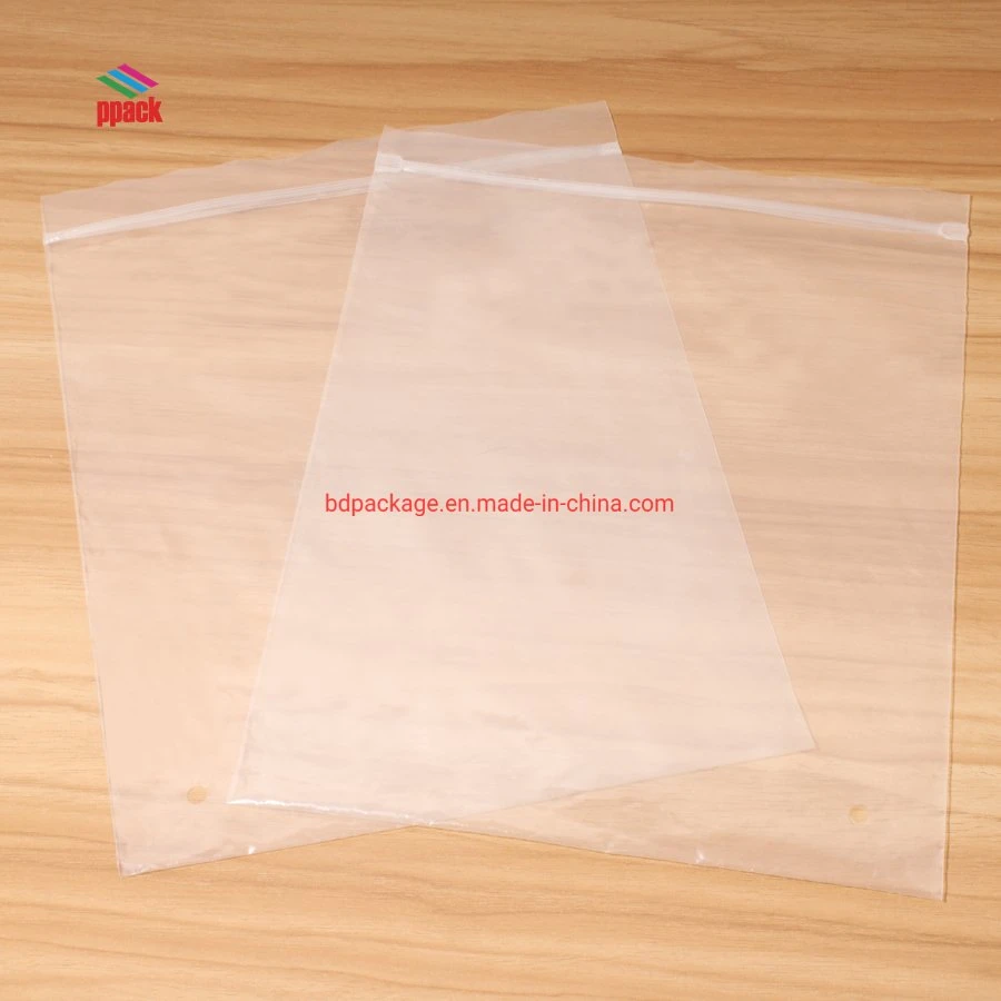 LDPE Clear Plastic Printed Poly Packing Bags with Recloseable Zip Lock for Clothing and Apparel