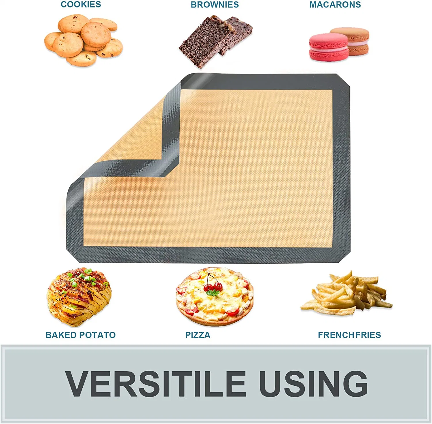 Tapete personalizado para forno de silicone não aderente, grelha para assar, para cozinha