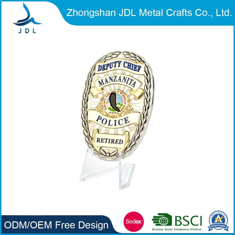 Special Discount Coin Emblem Button Crafts Clutch Manufacturing with Attachment Suppliers Metal Custom Security Police Badges