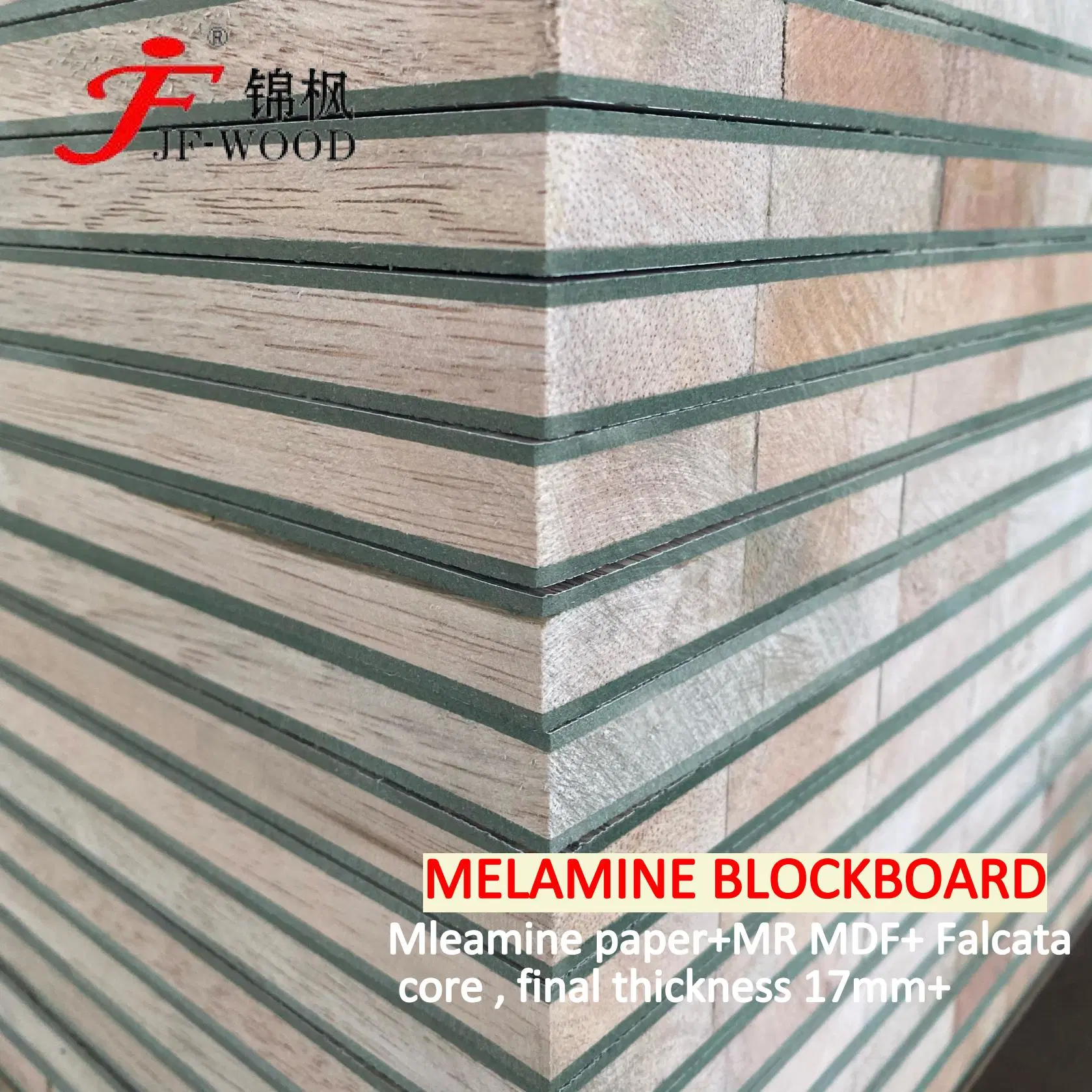 ISO9001: 2008 Falcatta Bare Core Natural Veneered Red Oak Bb Melamine Laminated Faced Moisture Resistant Blockboard