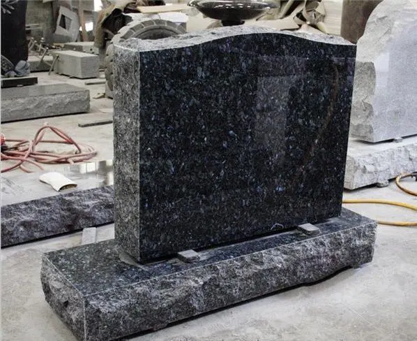 Preço Tombstone G603 Headstones dividir em granito preto Flor de granito esculpidas