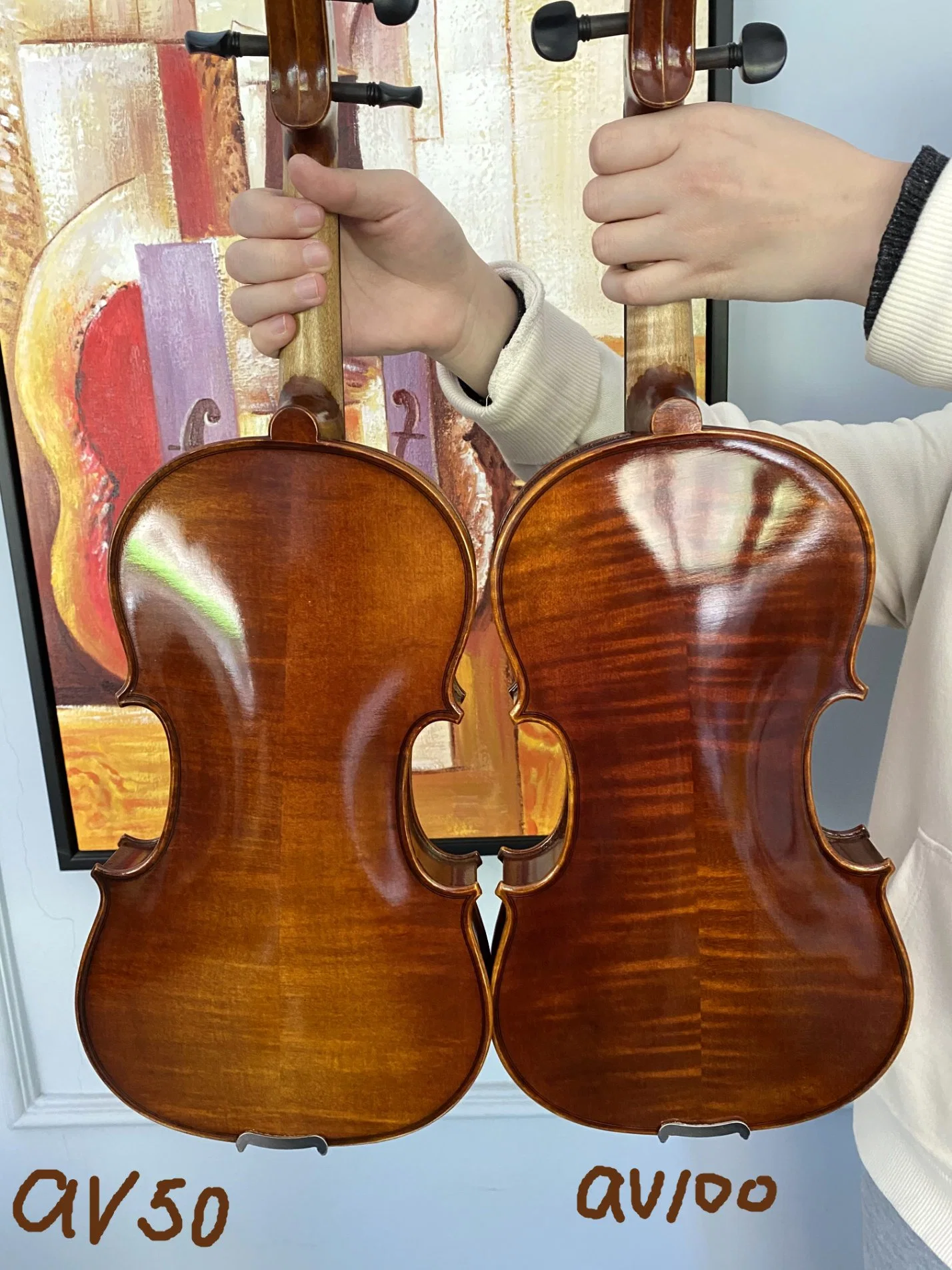 Hand Made Solid Wood Violin (AV50) Advanced Violin