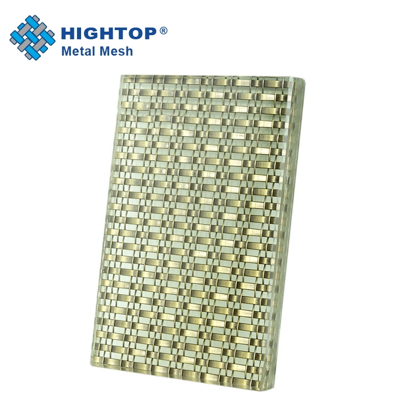 High Strength Decorative Copper Metal Mesh Laminated Glass for Building Facade