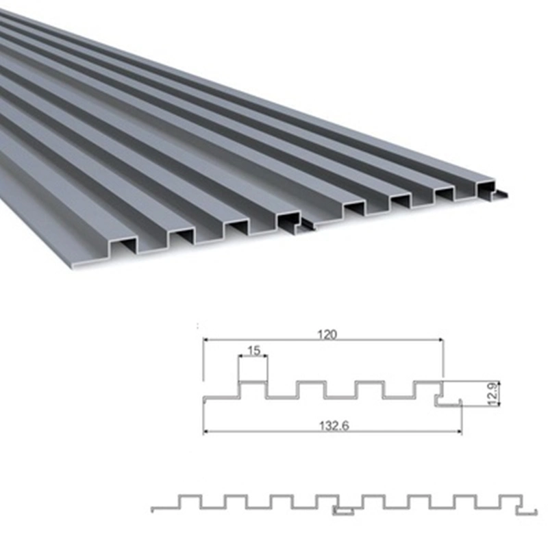 Profilé en aluminium pour revêtement de bâtiment, plafond décoratif, faux plafond pour mur rideau, couloir, hall, boutique, salle d'exposition, aéroport, panneau de gare.