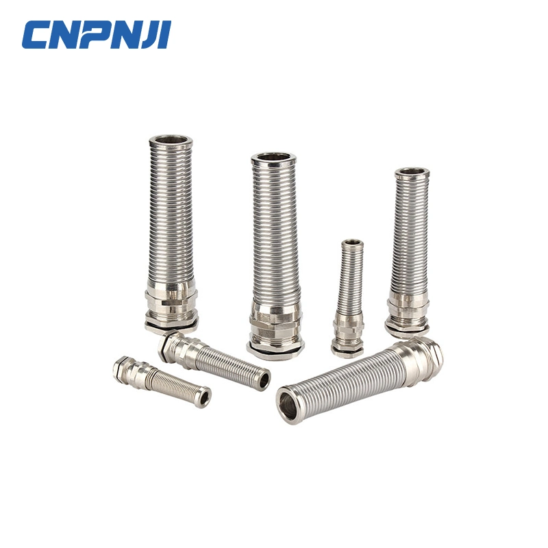 M10 Flexible Spiral Cable Glands Stainless Steel with Spring Anti Bending Protection Strain Relief Cord Connector