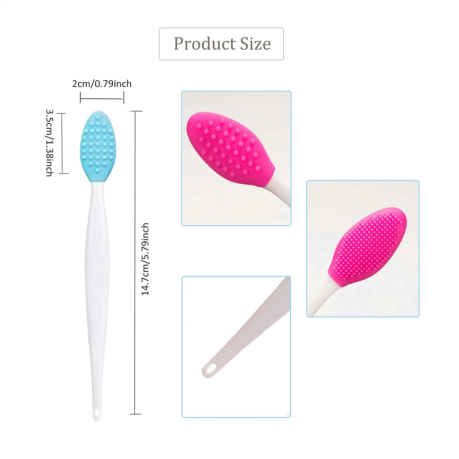 Beiqili Popular Makeup Tools Private Label Double-Sided Soft Lip Exfoliator Lip Brush Tool Silicone Exfoliating Lip Scrub Brush