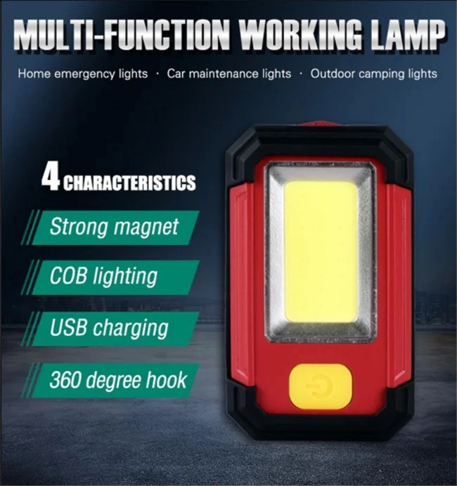 USB Rechargeable Solar Work Light LED Portable Magnetic Waterproof Outdoor Camping Light
