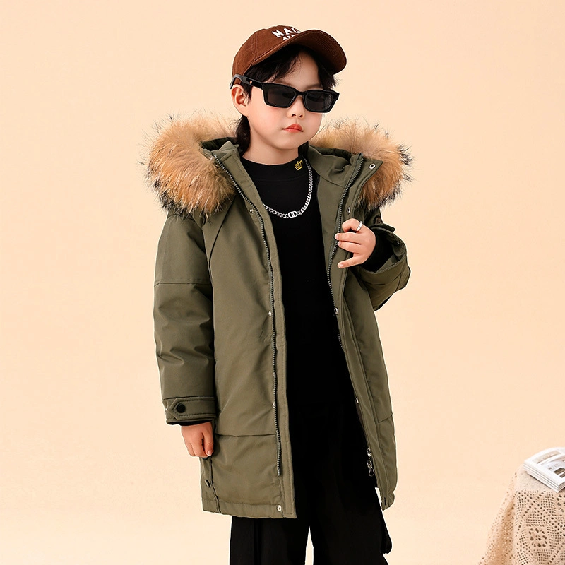 Hot Sale Winter Kids Simple MID Long Korean Style Boys Apparel