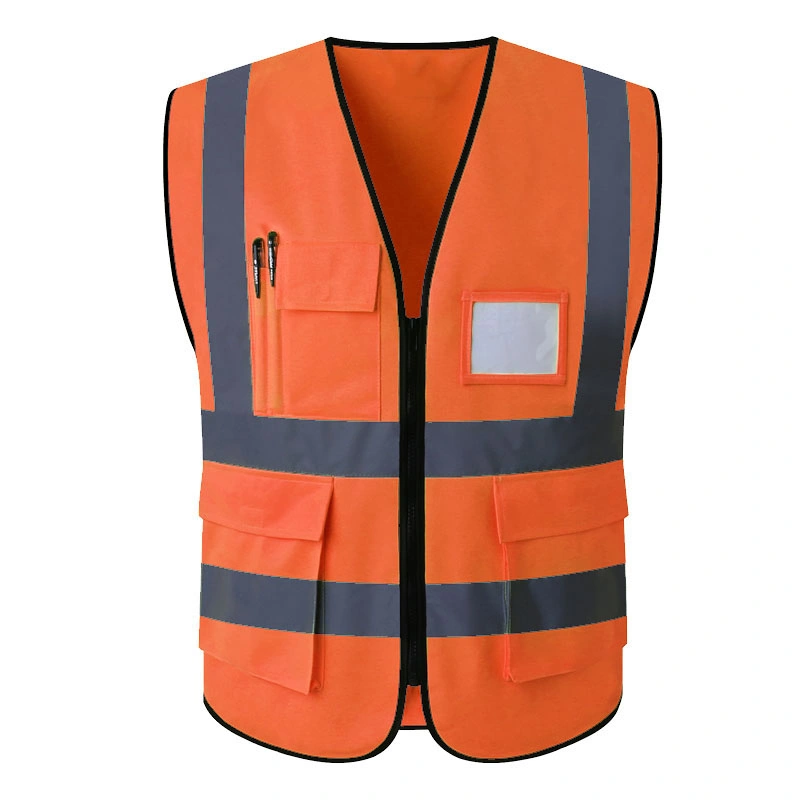 Reflective Vest Jacket Strip Fabric Construction Security Safety Vest High Visibility Work Reflective Clothing