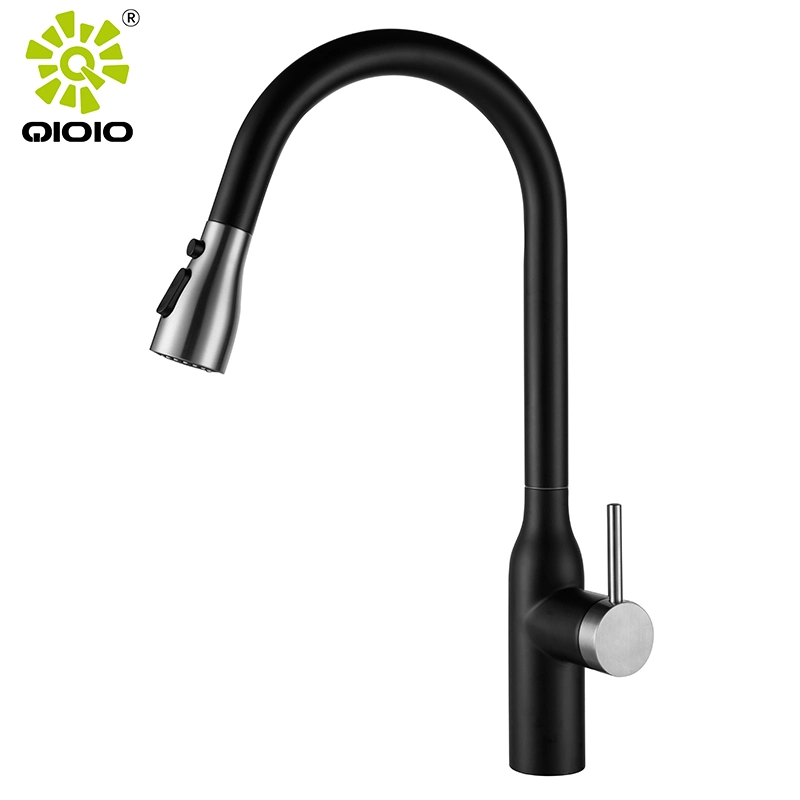 Fábrica de profesional de acero inoxidable 304 ennegrecido solo agujero saque el grifo monomando de cocina