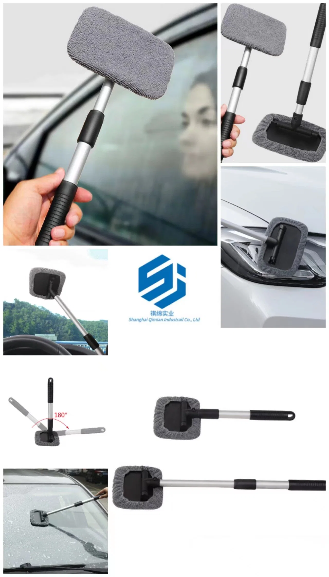 Hot Sales High quality/High cost performance  Alloy Telescoping Long Handle Car Window Cleaning Mop Cleaning Tool