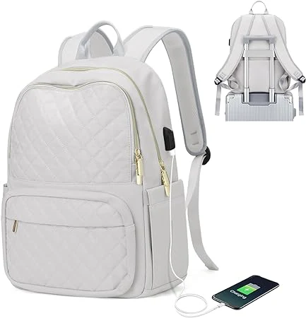 Laptop Backpack Women Work Business Computer Bags USB Charging Port Waterproof