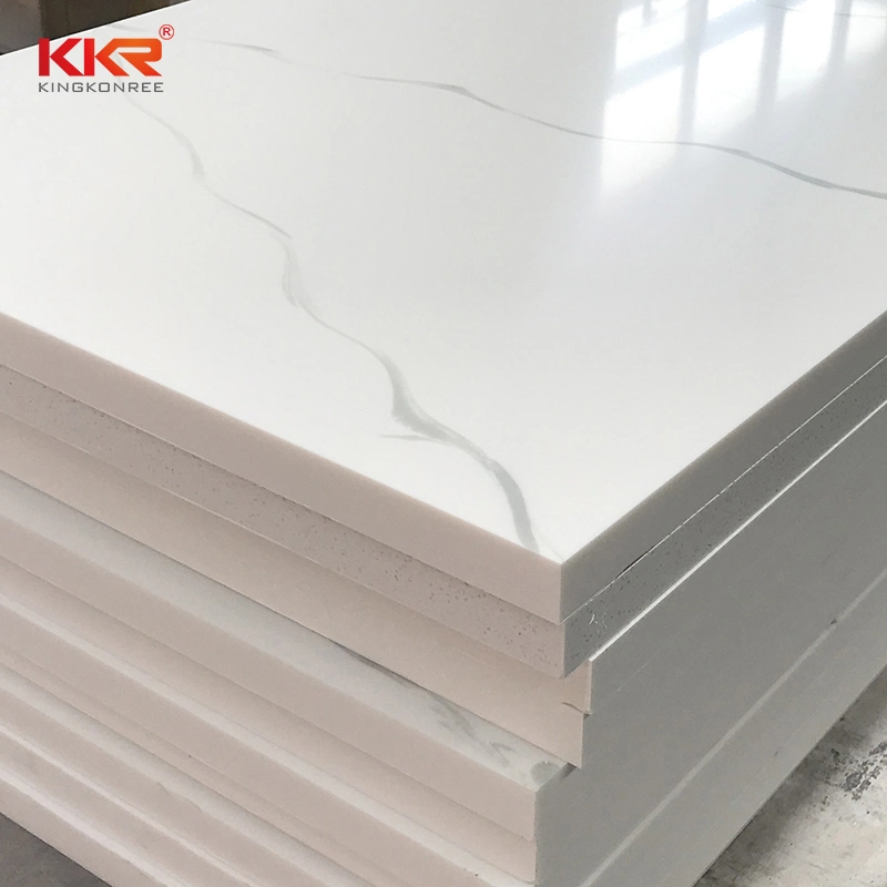 Artificial Stone 12mm White Artificial Marble with Grey Vein
