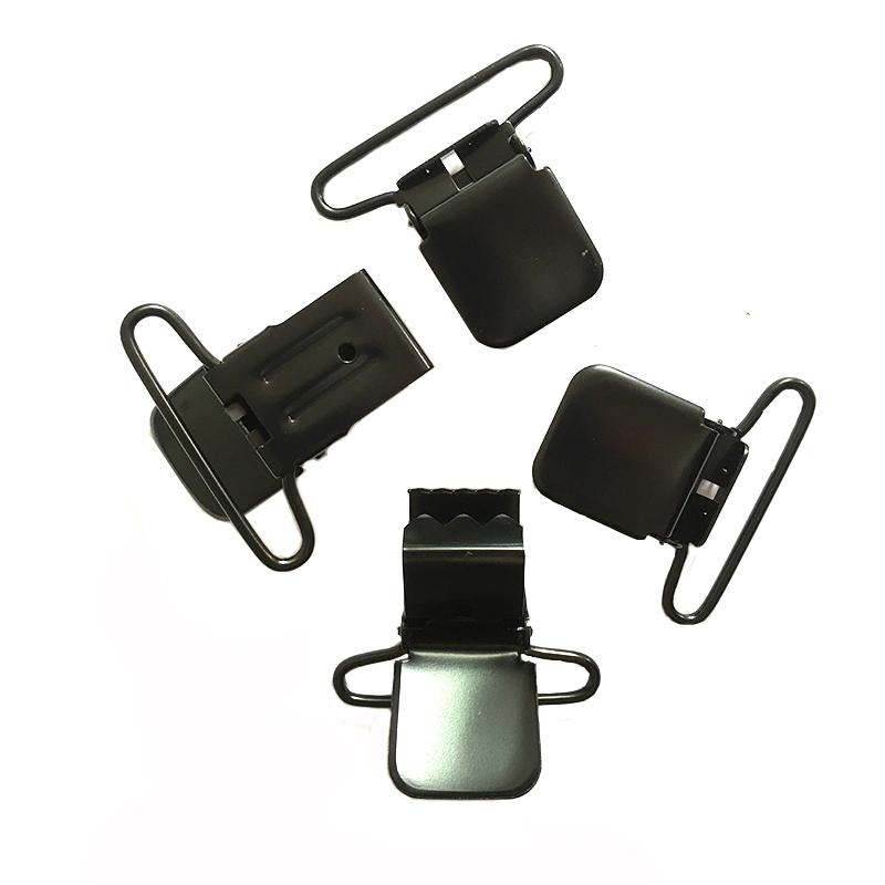 High quality/High cost performance 25 mm Black Alloy Metal Hardware Suspender Clips Garment Accessories for Straps DIY