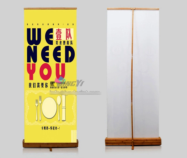 Bamboo Roll Up Display Pull Up Banner Ständer mit Custom Banner Wird Gedruckt