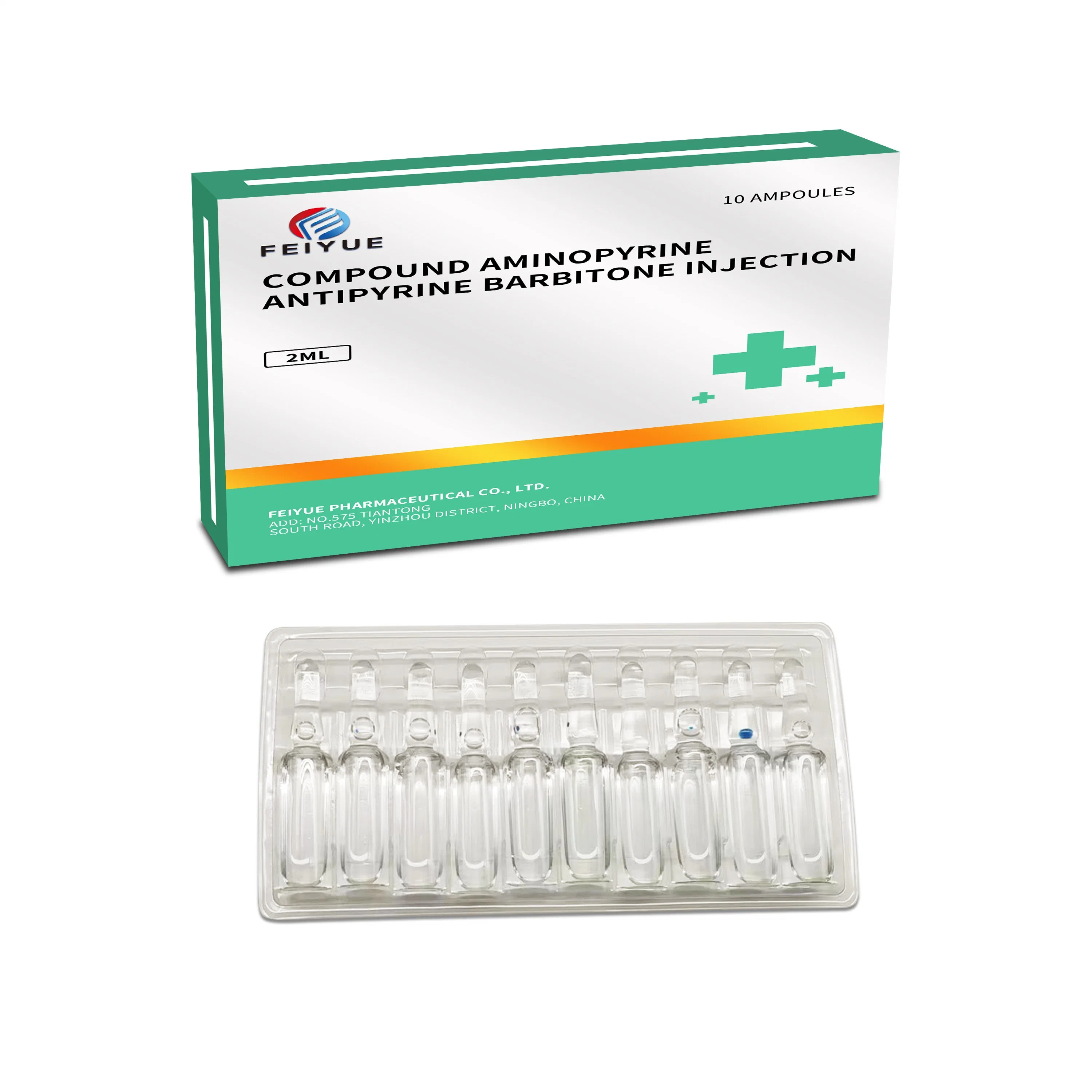 Composé de l'aminopyrine Barbitone de l'antipyrine Injection de secours d'urgence de la fièvre le soulagement des maux de tête au cours de la fièvre.