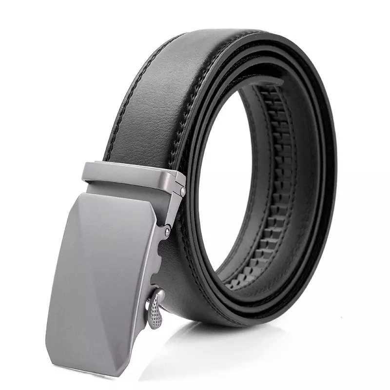 New Men&prime; S Leather Automatic Buckle Belt Wholesale/Supplier Fashion Business Alloy Buckle Belt