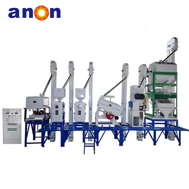 Anon 30-40 Ton Automatic Complete Rice Mill Plant High Polished Whole Rice Rate High Efficiency Stable Performance Powerful Motor Professional Rice Processing