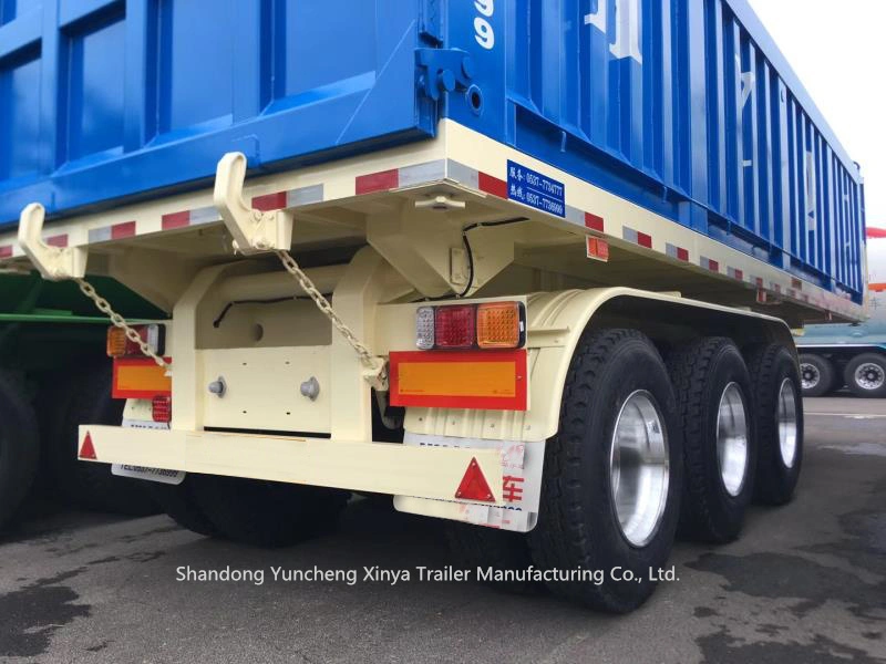 3 Axles Tri-Axles 40t 60t 80t Dump Trailer Rectangle Shape Hydraulic Oil Cylinder Tipper Trailer Semi Dump Trailer