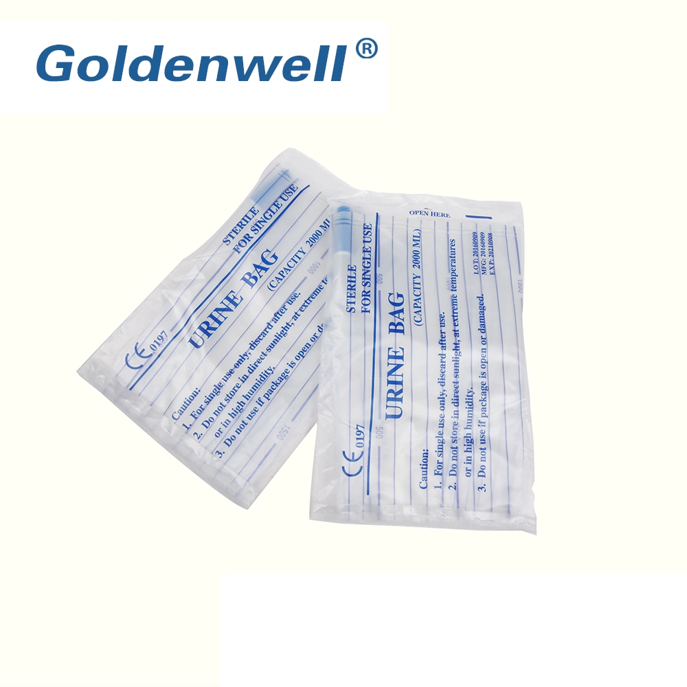 Disposable Medical Sterile Urine Drainage Bag with Push-Pull Valve Single Use