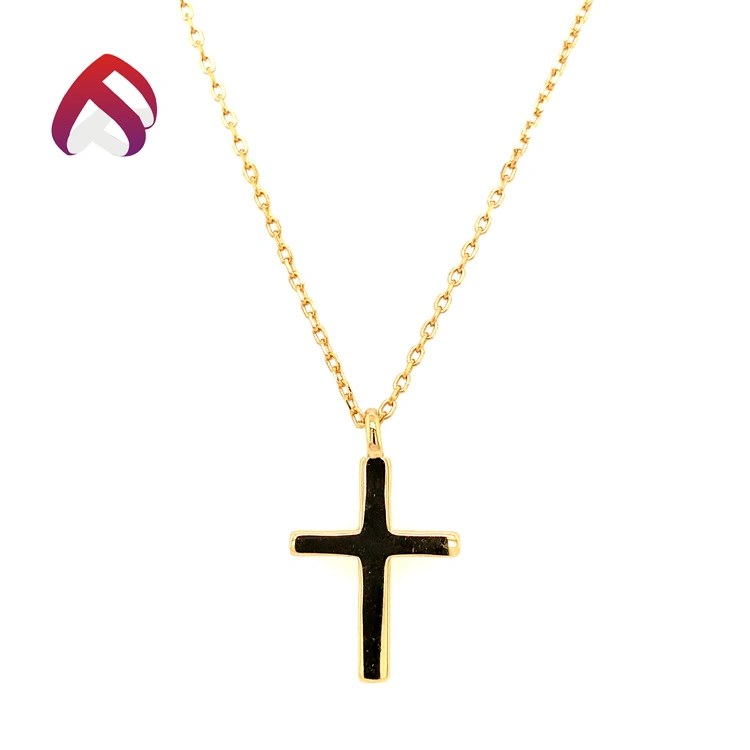 High quality/High cost performance  Cross 14K Gold Color 925 Silver Jewelry