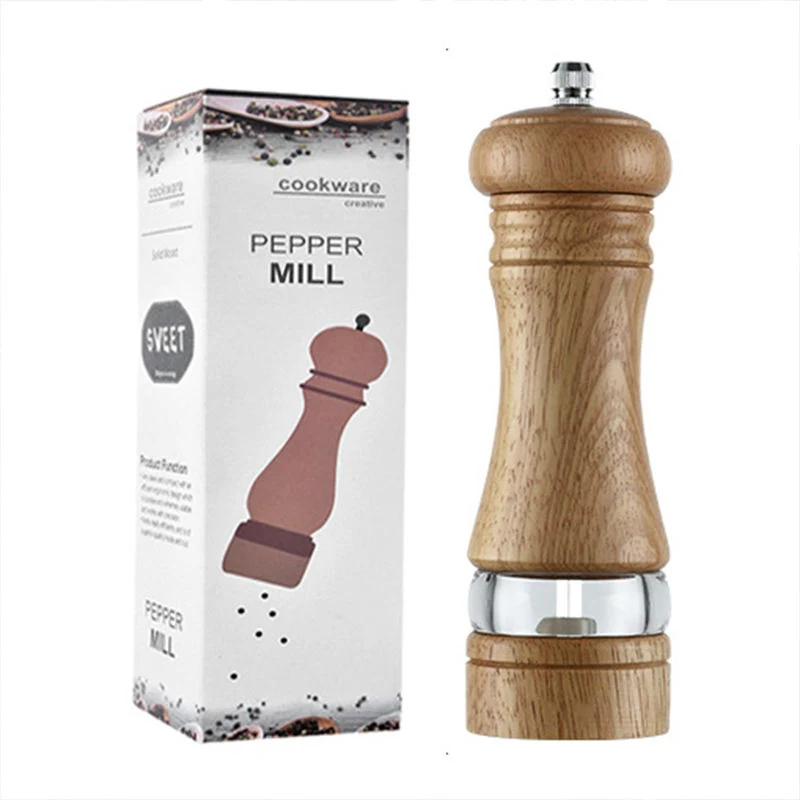 Wholesale/Supplier Custom 8 Inch Salt and Pepper Grinder Durable Wooden Slat and Pepper Mills Kitchen Tools