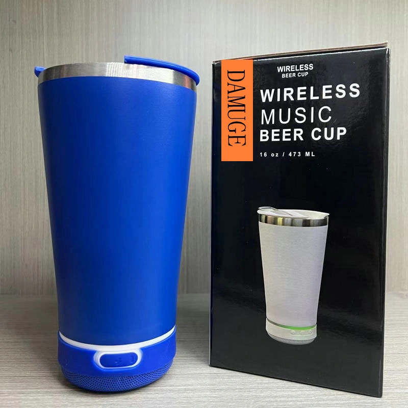 17oz Thermal Bluetooth Tumbler Beer Smart Water Bottle Wireless Music Speaker Tumbler Cup