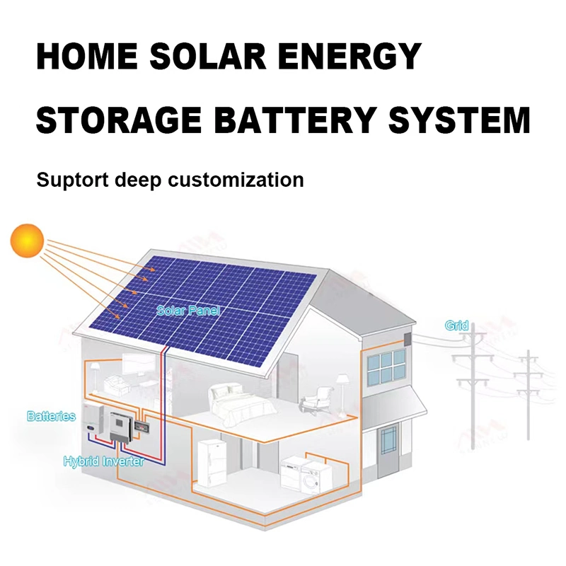 Erneuerbare Energie Powerwall Solar 51,2V 48V 100Ah 200Ah LiFePO4 Lithium Ionen-Akkus mit BMS